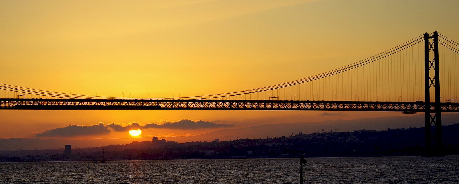 Sunset at the river Tejo, Lisbon